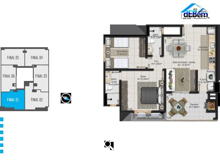 Apartamento à venda com 2 quartos, 65m² - Foto 2