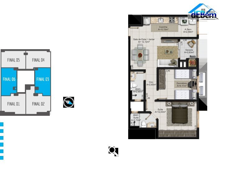 Apartamento à venda com 2 quartos, 65m² - Foto 5