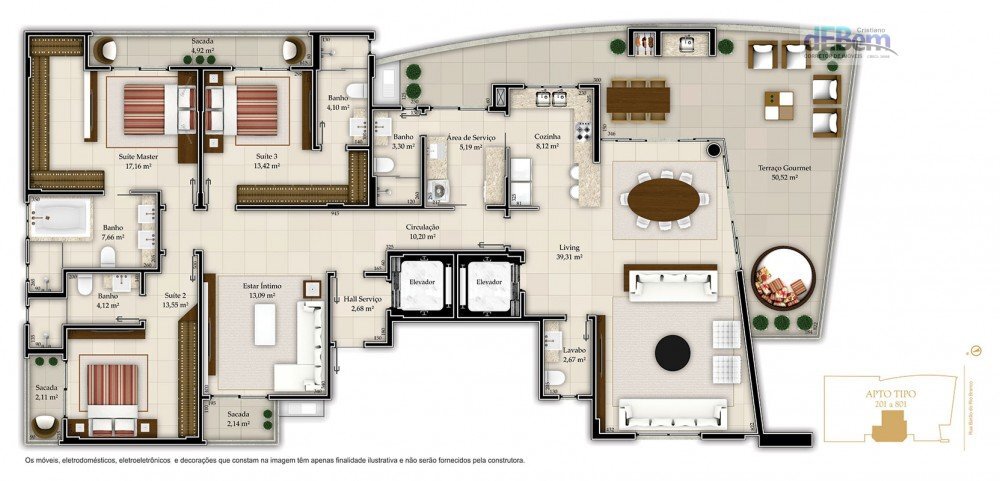 Apartamento à venda com 3 quartos, 215m² - Foto 4
