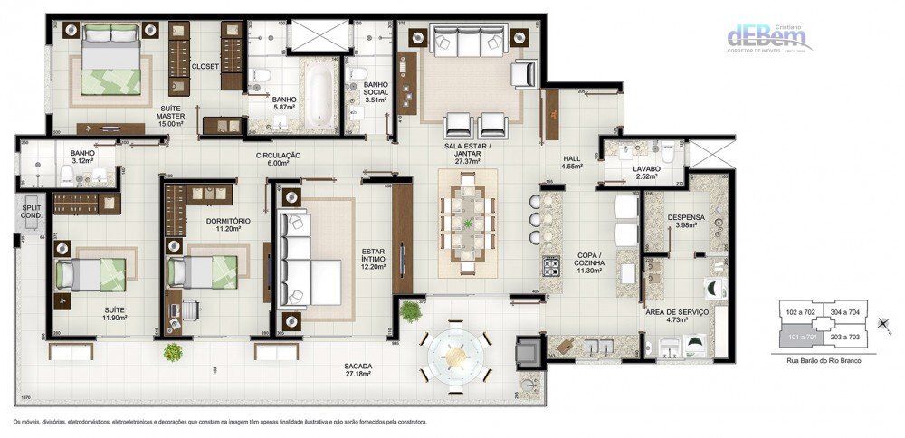 Apartamento à venda com 3 quartos, 171m² - Foto 13