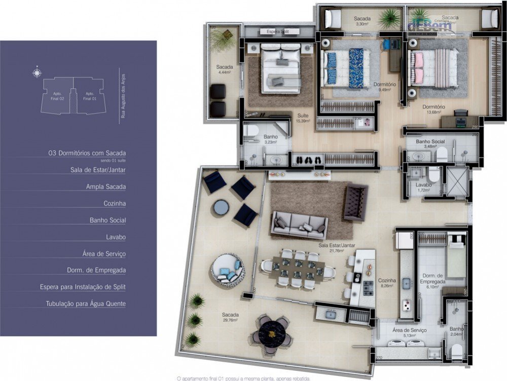 Apartamento à venda com 3 quartos, 159m² - Foto 7