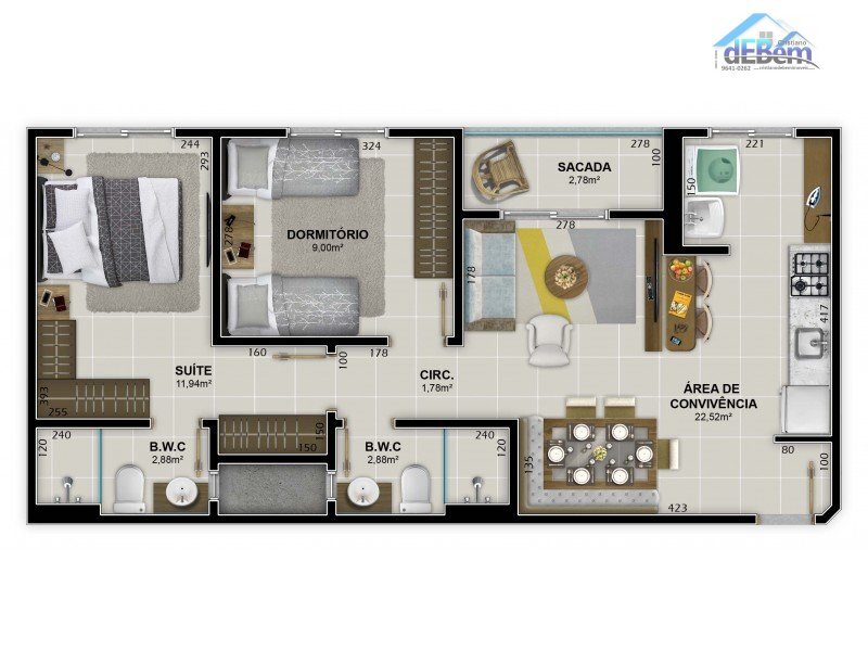 Apartamento à venda com 2 quartos, 60m² - Foto 7