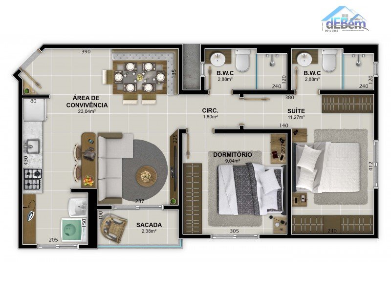 Apartamento à venda com 2 quartos, 60m² - Foto 5