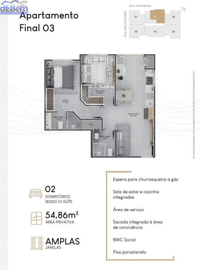 Apartamento à venda com 2 quartos, 55m² - Foto 6