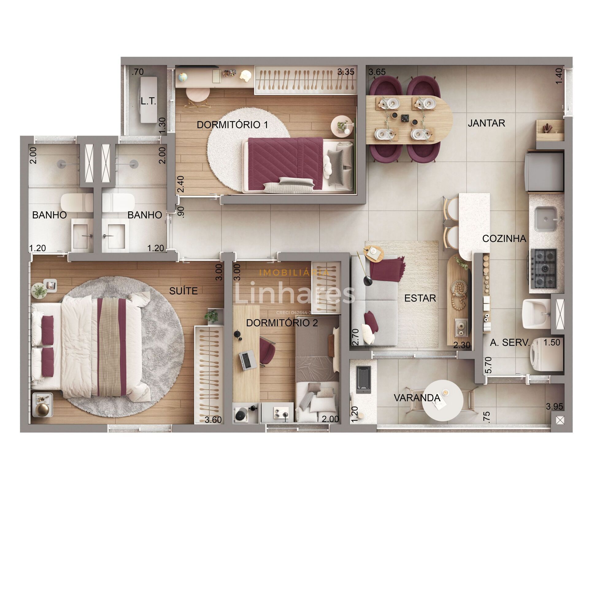 Apartamento, 3 quartos, 66 m² - Foto 9