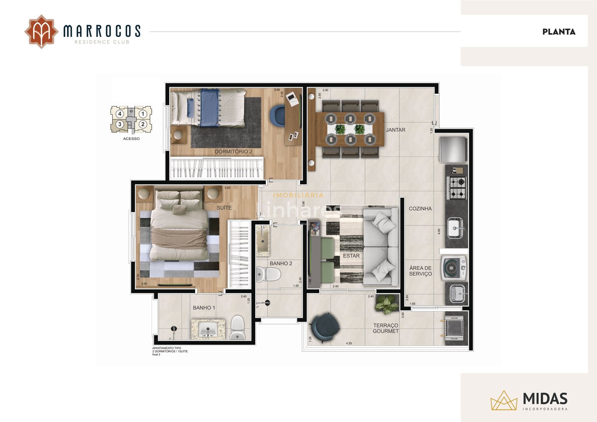 Apartamento, 2 quartos, 57 m² - Foto 2