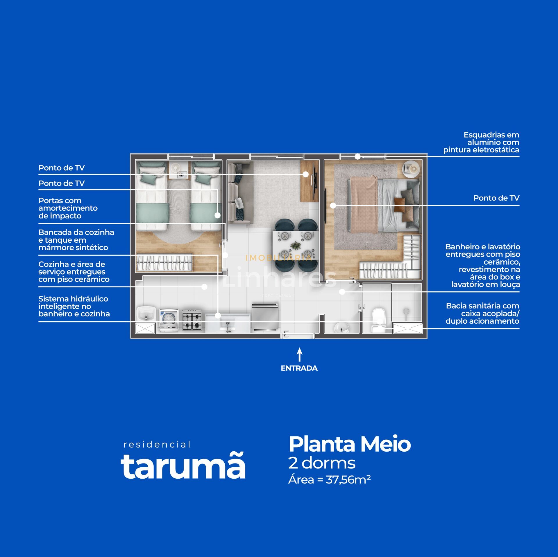 Apartamento à venda com 2 quartos, 37m² - Foto 9