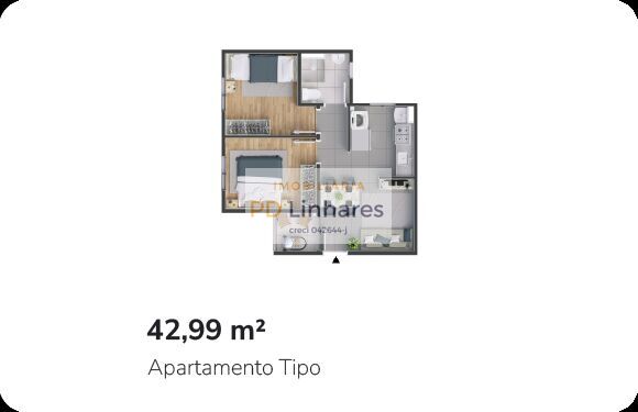 Apartamento à venda com 2 quartos, 42m² - Foto 4