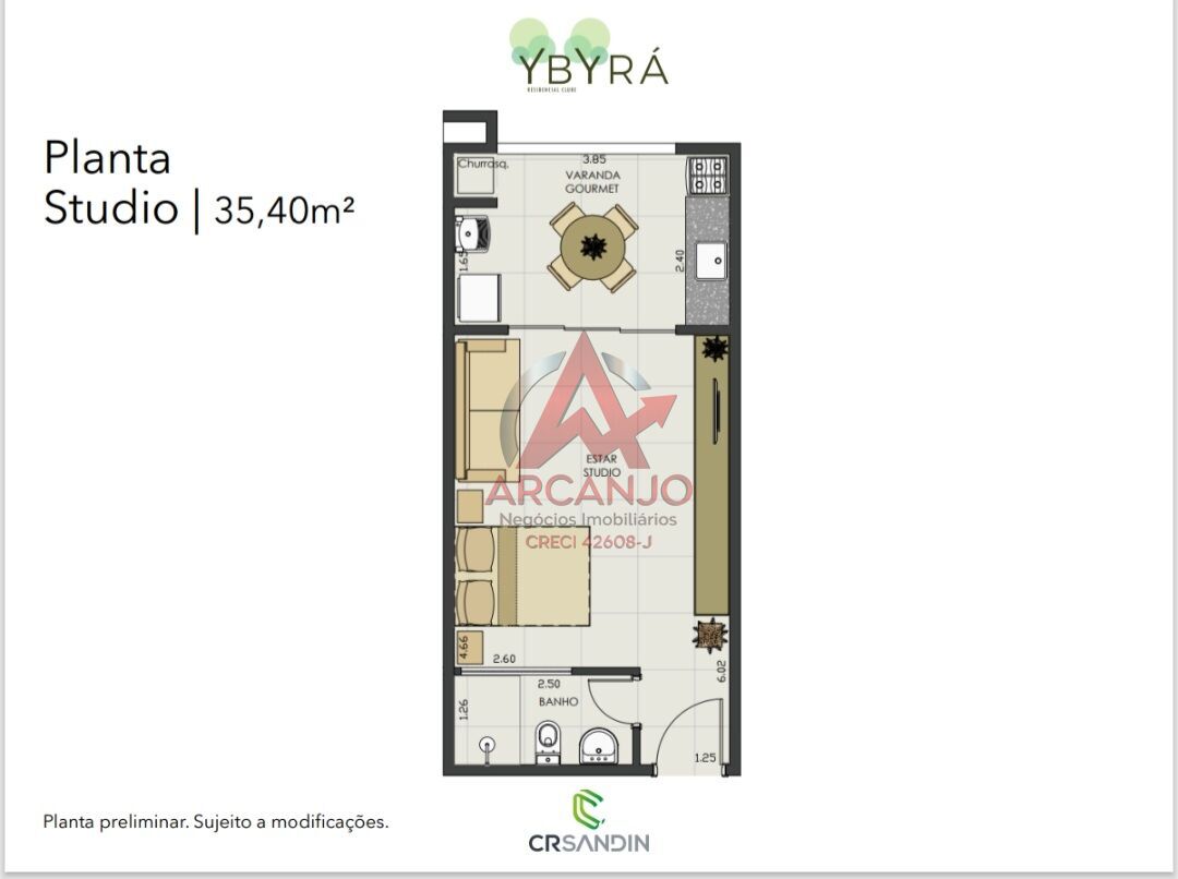 Apartamento, 1 quarto, 35 m² - Foto 3