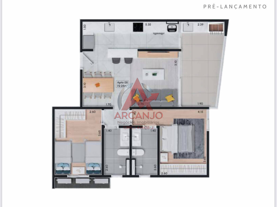 Apartamento, 2 quartos, 72 m² - Foto 8