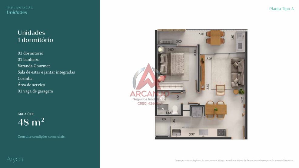 Apartamento, 1 quarto, 48 m² - Foto 2