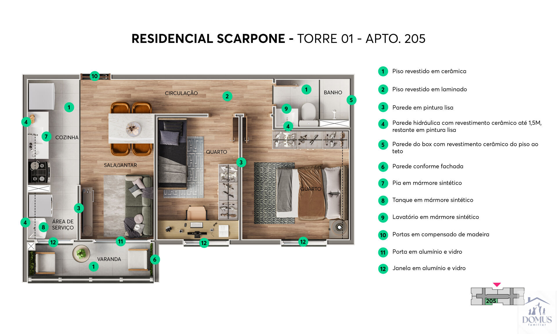 Apartamento, 2 quartos, 43 m² - Foto 2