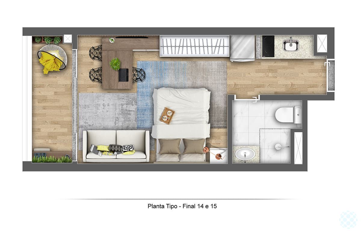 Apartamento à venda com 1 quarto, 21m² - Foto 8