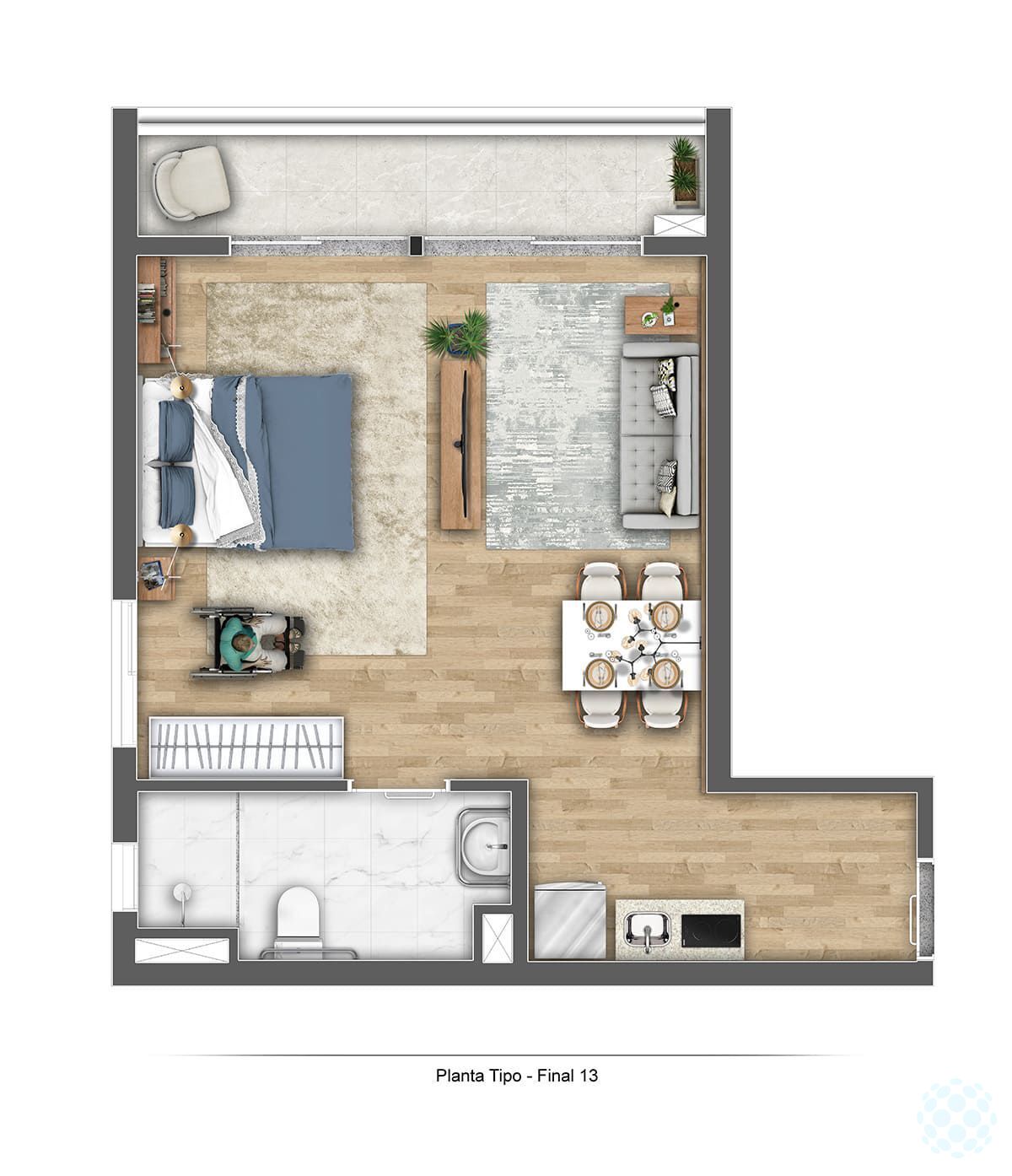 Apartamento à venda com 1 quarto, 21m² - Foto 9