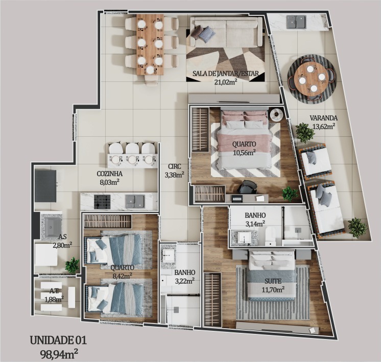 Apartamento à venda com 3 quartos, 98m² - Foto 8