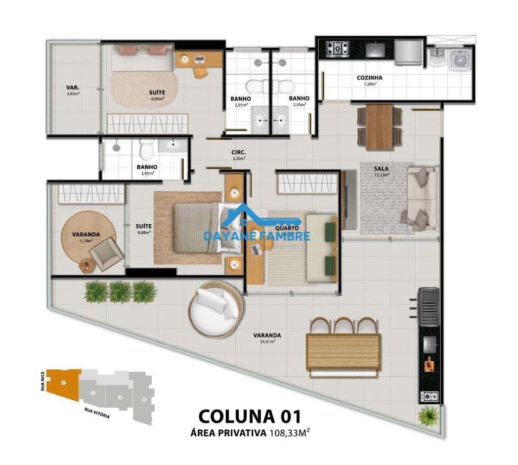 Apartamento à venda com 3 quartos, 108m² - Foto 4