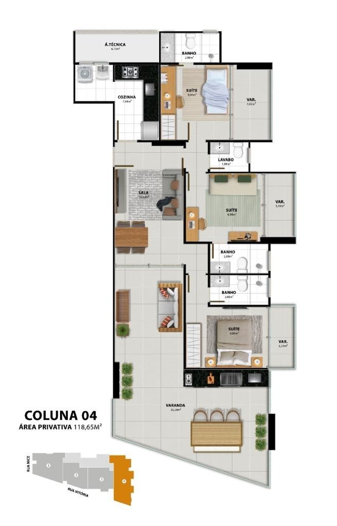 Apartamento à venda com 3 quartos, 108m² - Foto 7