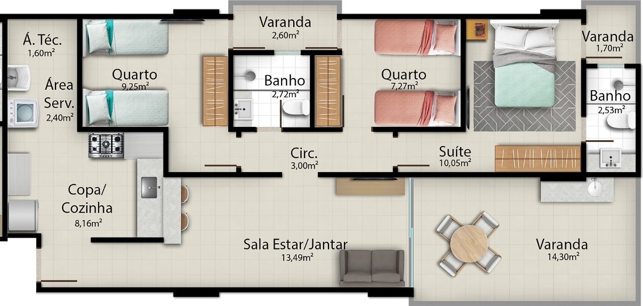 Apartamento à venda com 2 quartos, 59m² - Foto 14