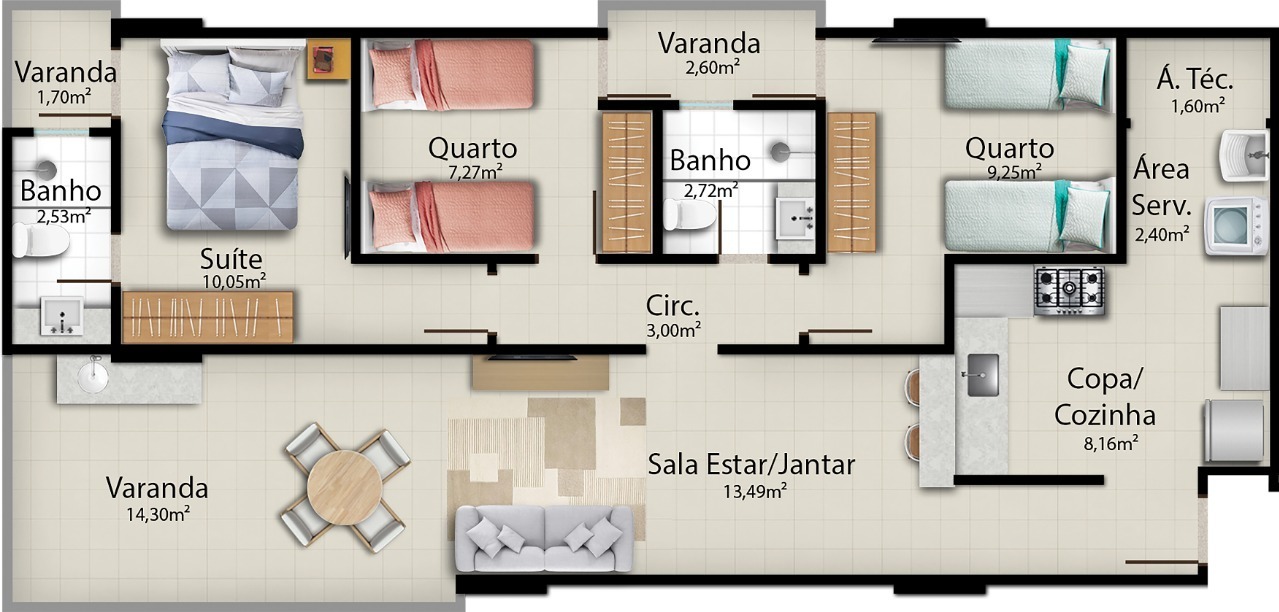 Apartamento à venda com 2 quartos, 59m² - Foto 11