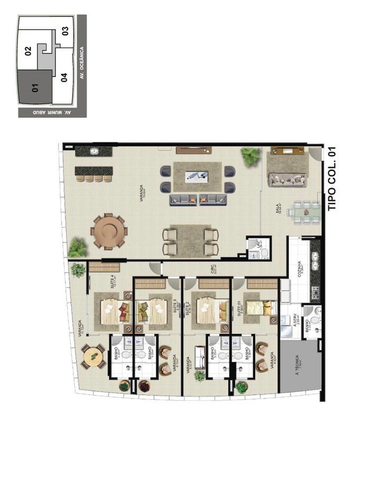 Apartamento à venda com 4 quartos, 222m² - Foto 14