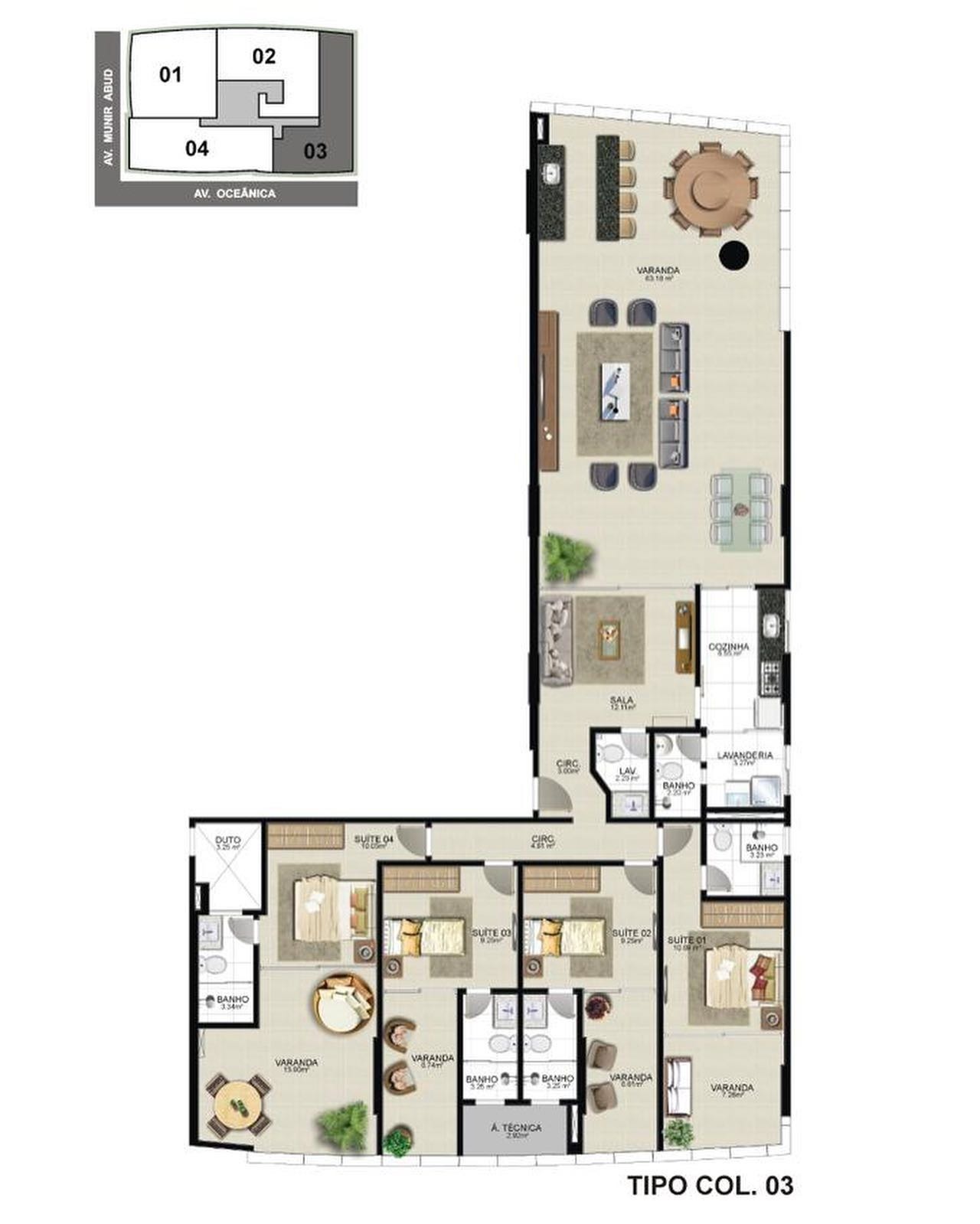 Apartamento à venda com 4 quartos, 222m² - Foto 4