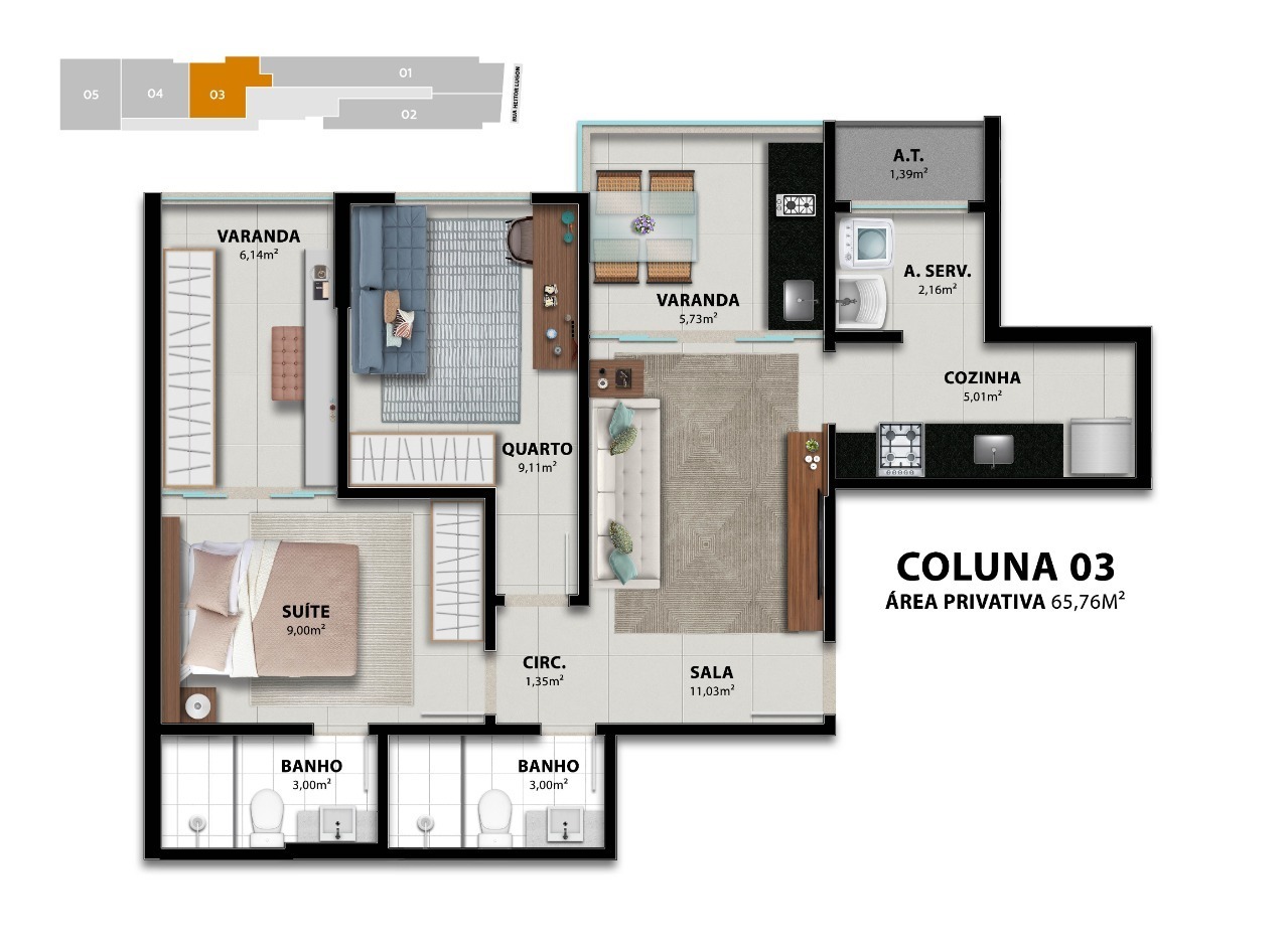 Apartamento à venda com 2 quartos, 72m² - Foto 23