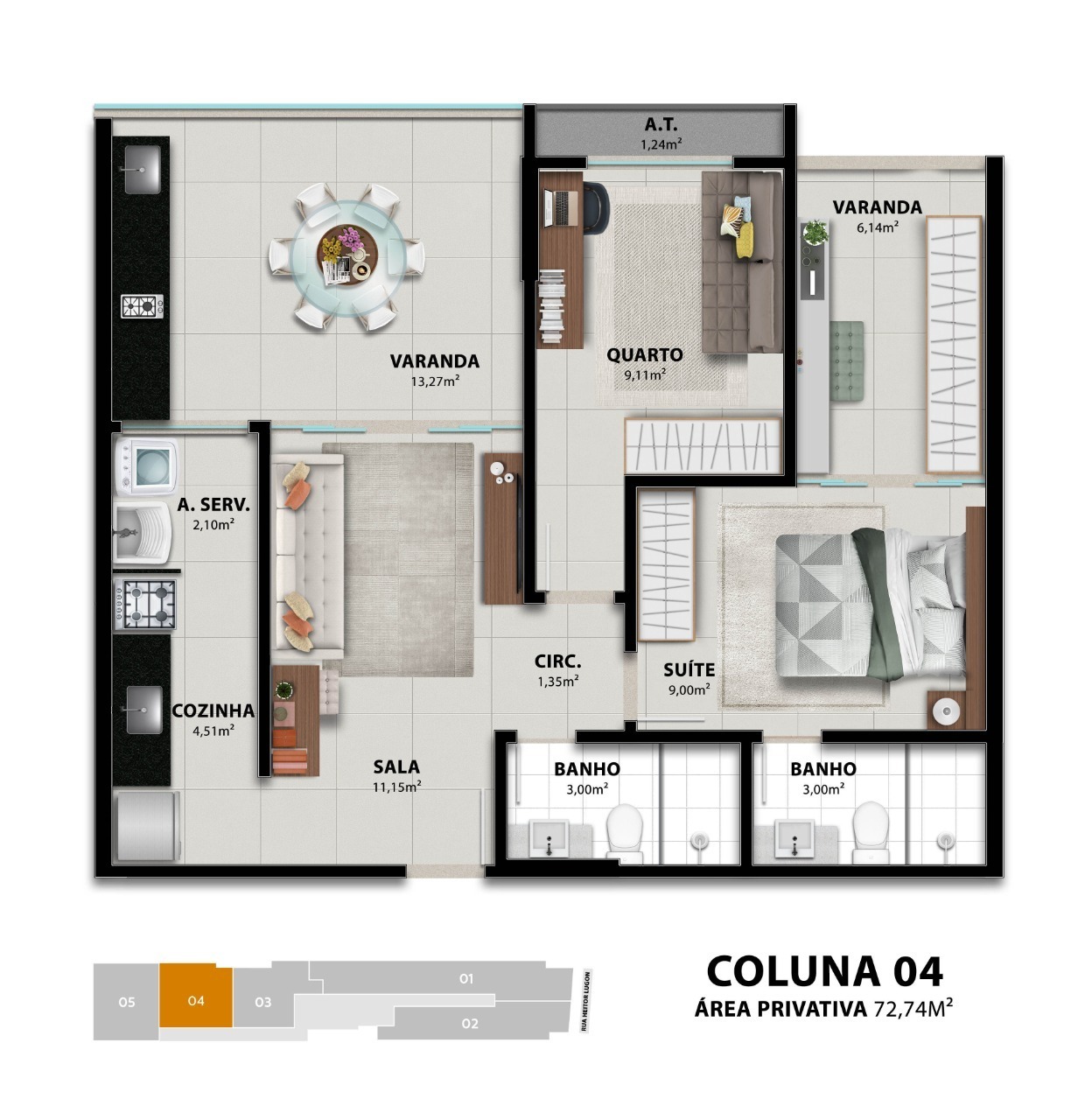 Apartamento à venda com 2 quartos, 72m² - Foto 24