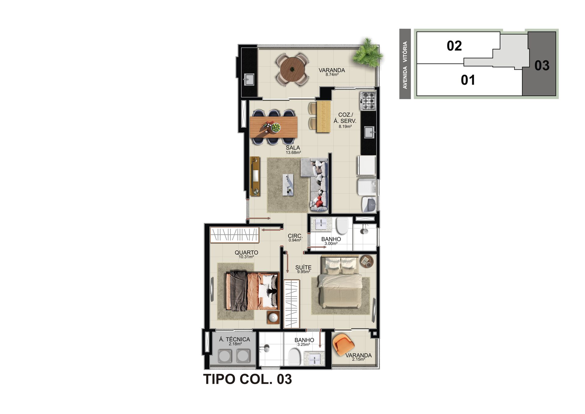 Apartamento à venda com 3 quartos, 117m² - Foto 3