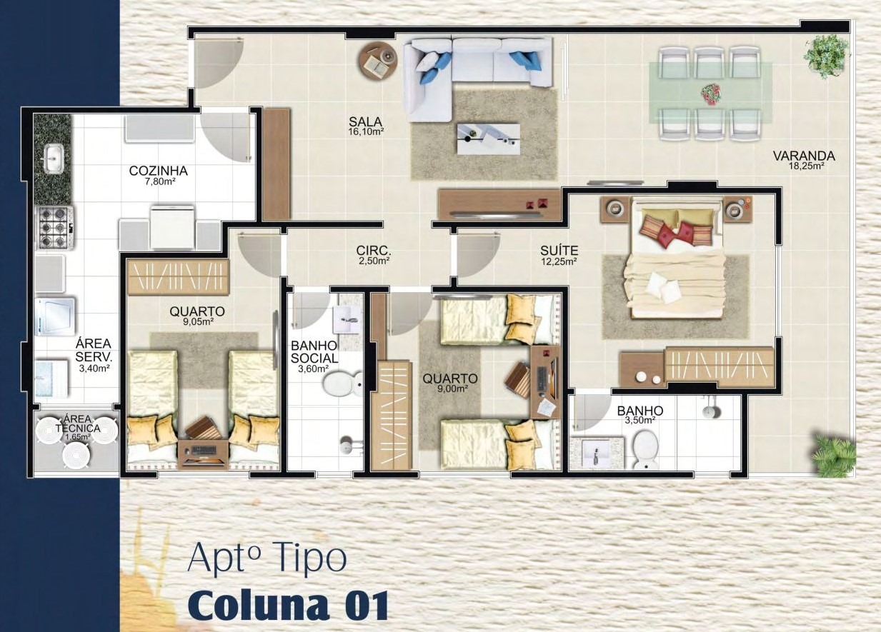 Apartamento à venda com 3 quartos, 93m² - Foto 2