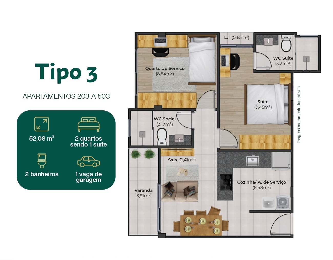 Apartamento à venda com 2 quartos, 52m² - Foto 7