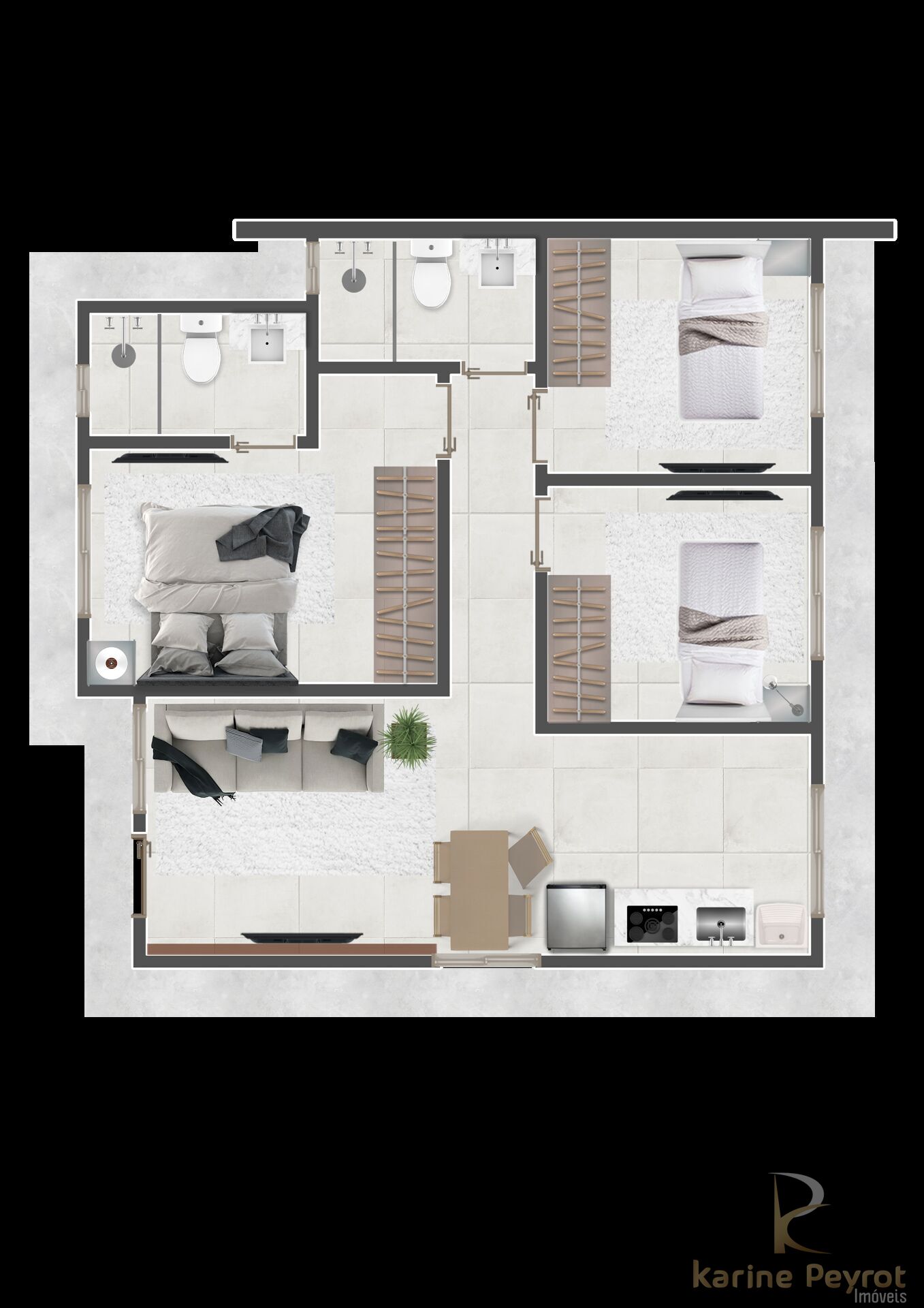 Apartamento à venda com 3 quartos, 60m² - Foto 3