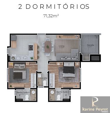 Apartamento à venda com 2 quartos, 71m² - Foto 3