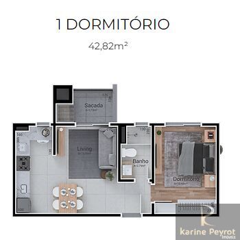 Apartamento à venda com 1 quarto, 42m² - Foto 3