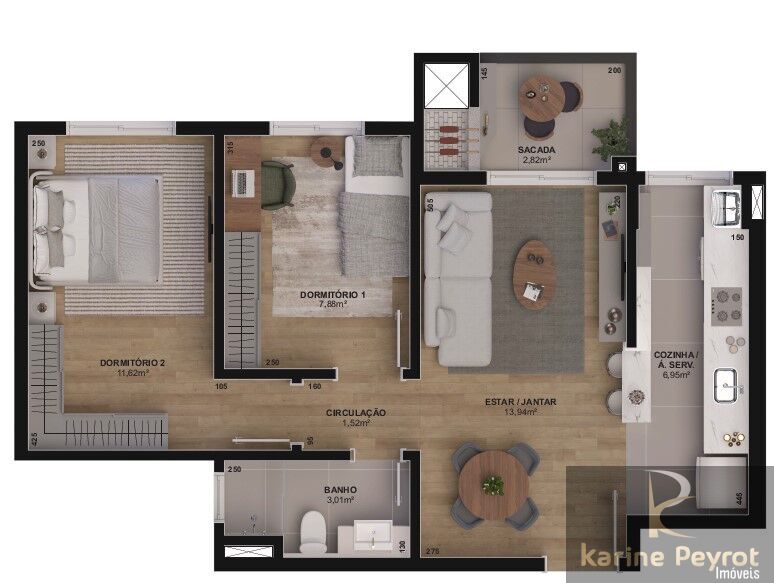 Apartamento, 2 quartos, 58 m² - Foto 8