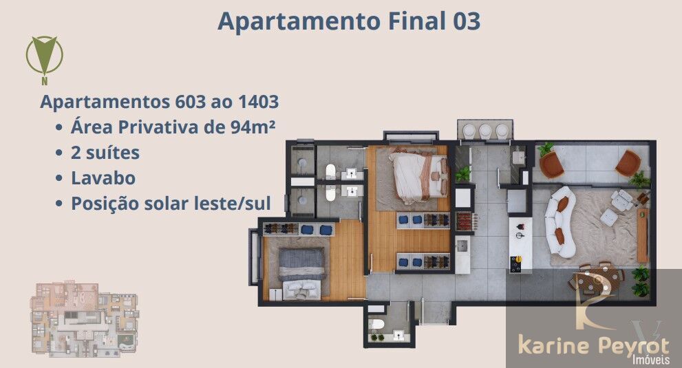 Apartamento à venda com 2 quartos, 92m² - Foto 3