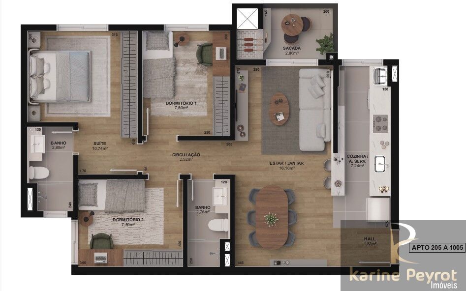 Apartamento, 3 quartos, 74 m² - Foto 7
