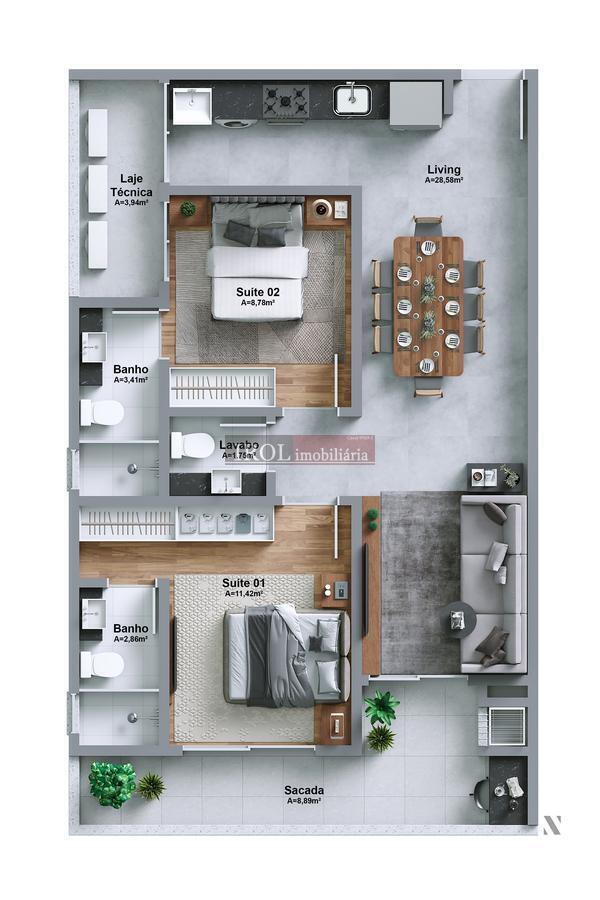 Apartamento à venda com 2 quartos, 80m² - Foto 4