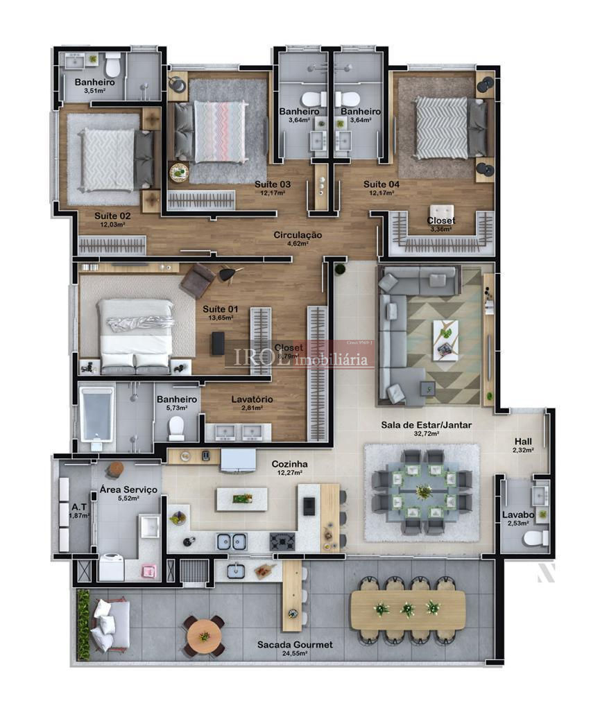 Apartamento à venda com 4 quartos, 188m² - Foto 41