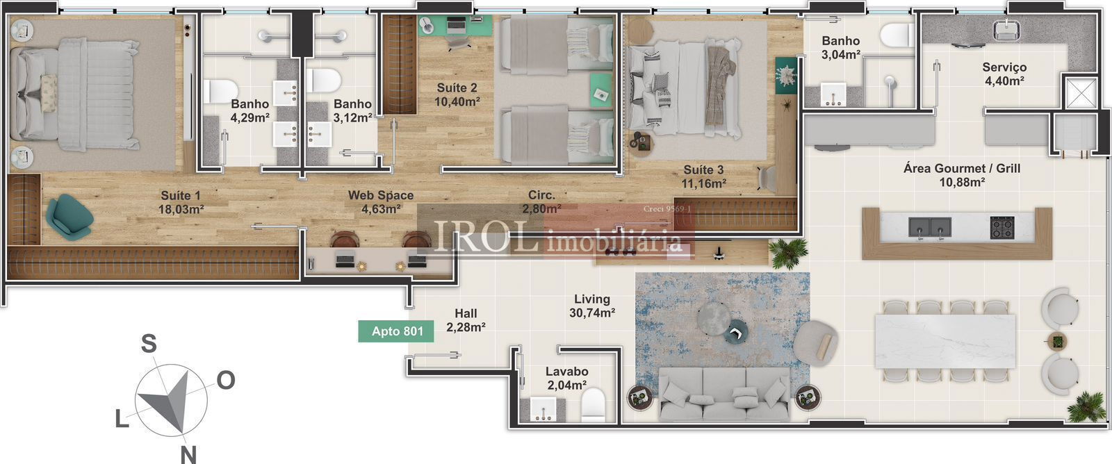 Apartamento à venda com 3 quartos, 131m² - Foto 14