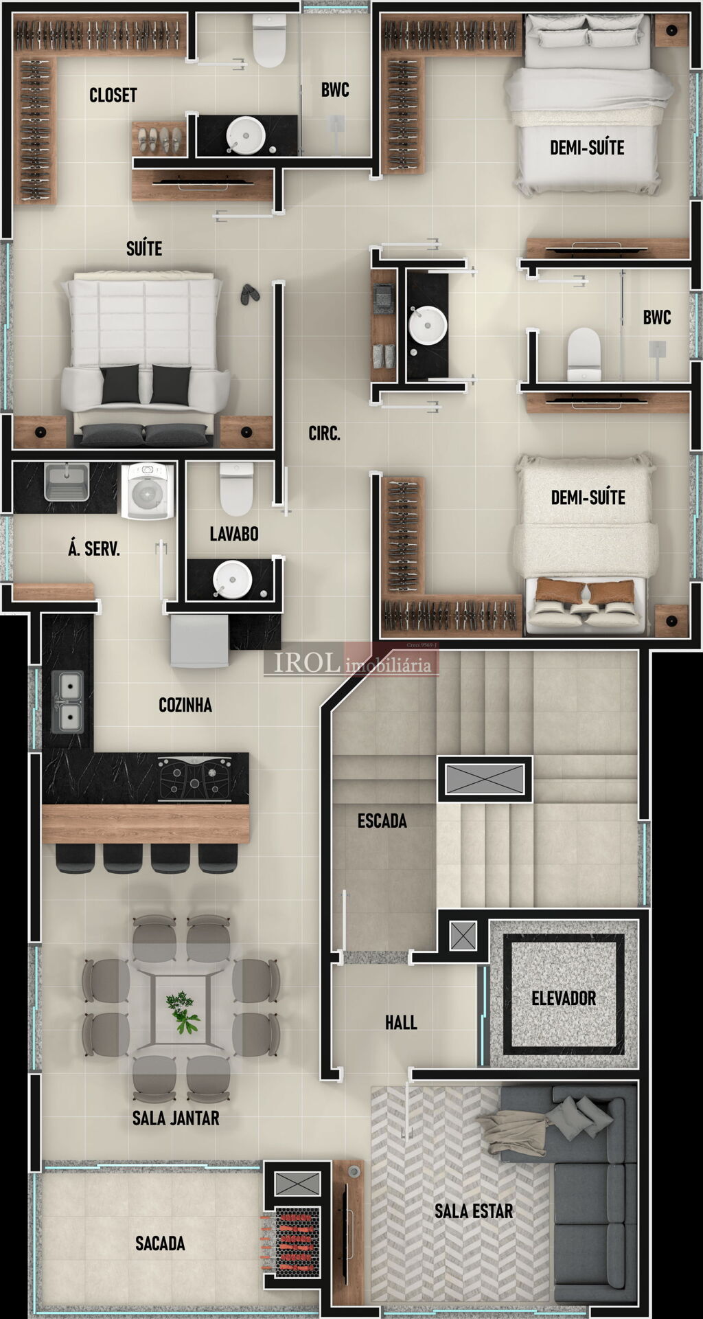 Apartamento à venda com 3 quartos, 97m² - Foto 9