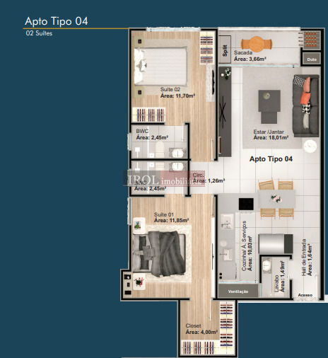 Apartamento à venda com 2 quartos, 80m² - Foto 42