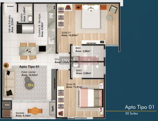 Apartamento à venda com 2 quartos, 80m² - Foto 45