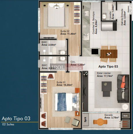 Apartamento à venda com 2 quartos, 80m² - Foto 46