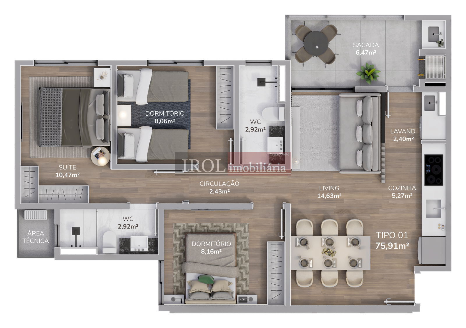 Apartamento à venda com 3 quartos, 75m² - Foto 23