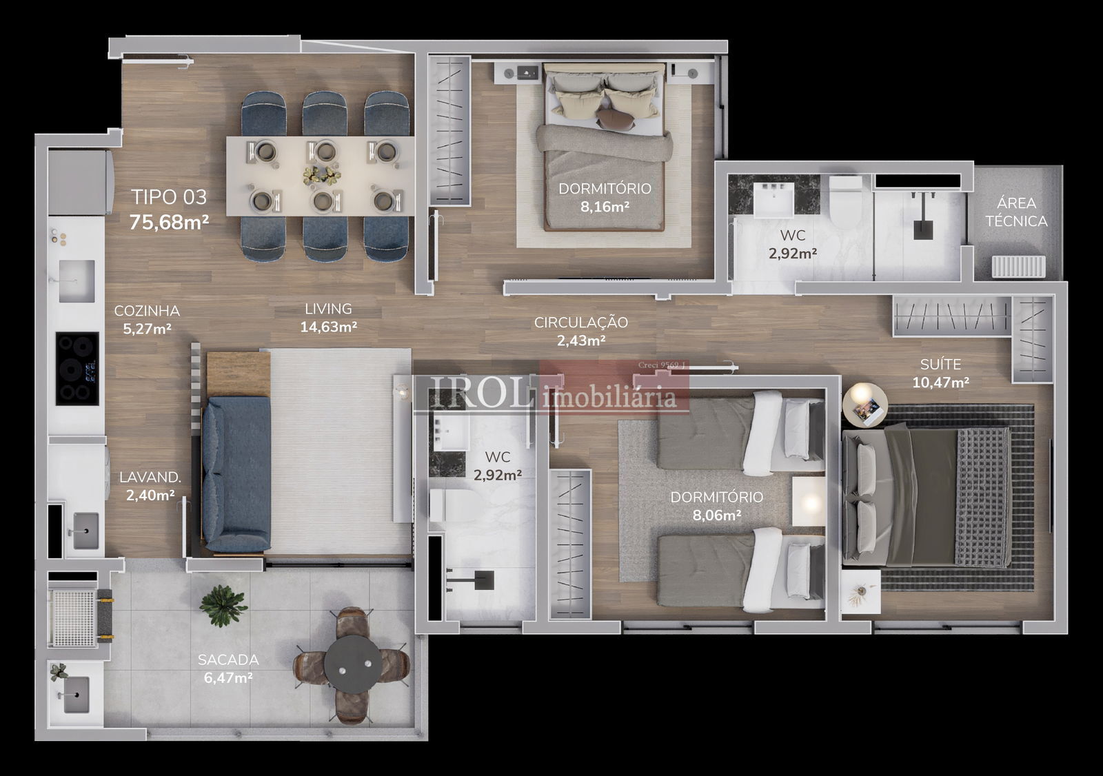 Apartamento à venda com 3 quartos, 75m² - Foto 25