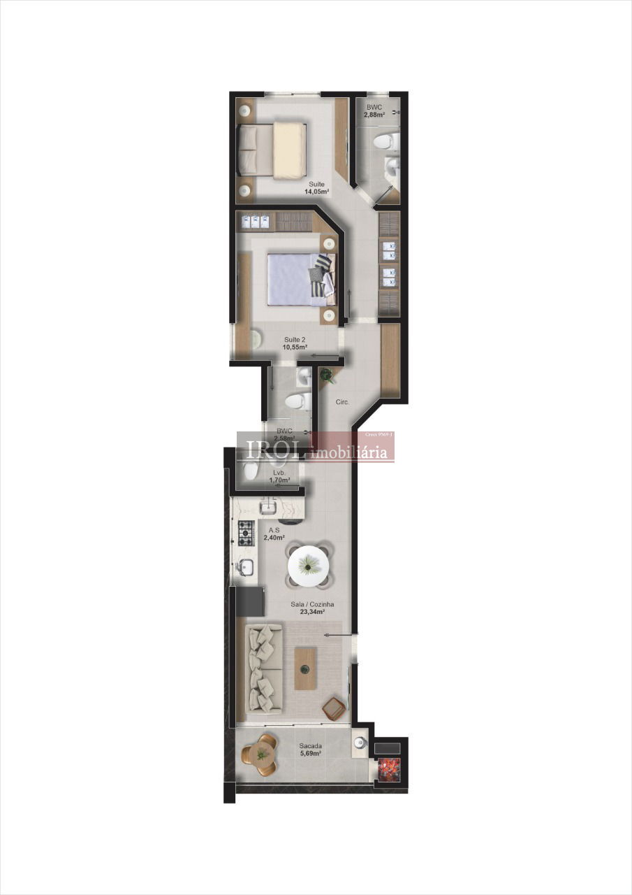 Apartamento à venda com 2 quartos, 121m² - Foto 10