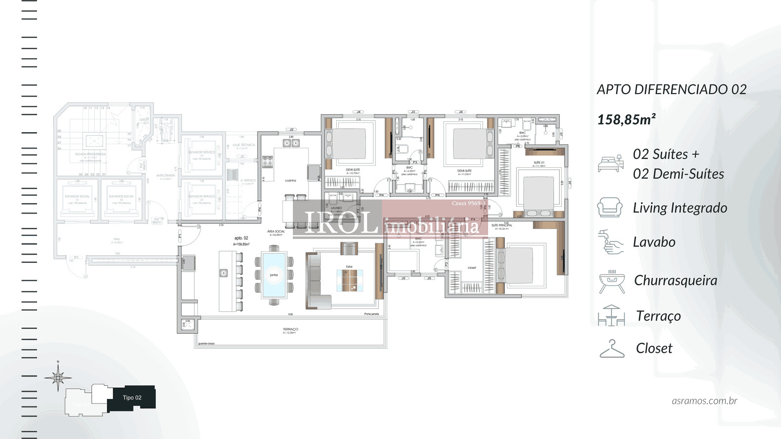 Apartamento à venda com 4 quartos, 158m² - Foto 5