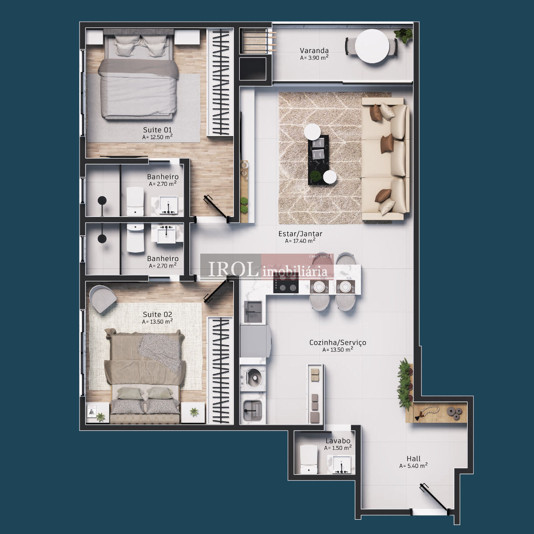 Apartamento à venda com 2 quartos, 80m² - Foto 47