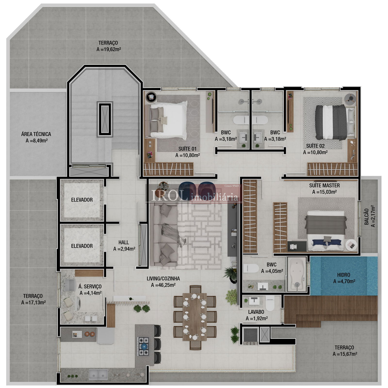 Apartamento à venda com 3 quartos, 121m² - Foto 9