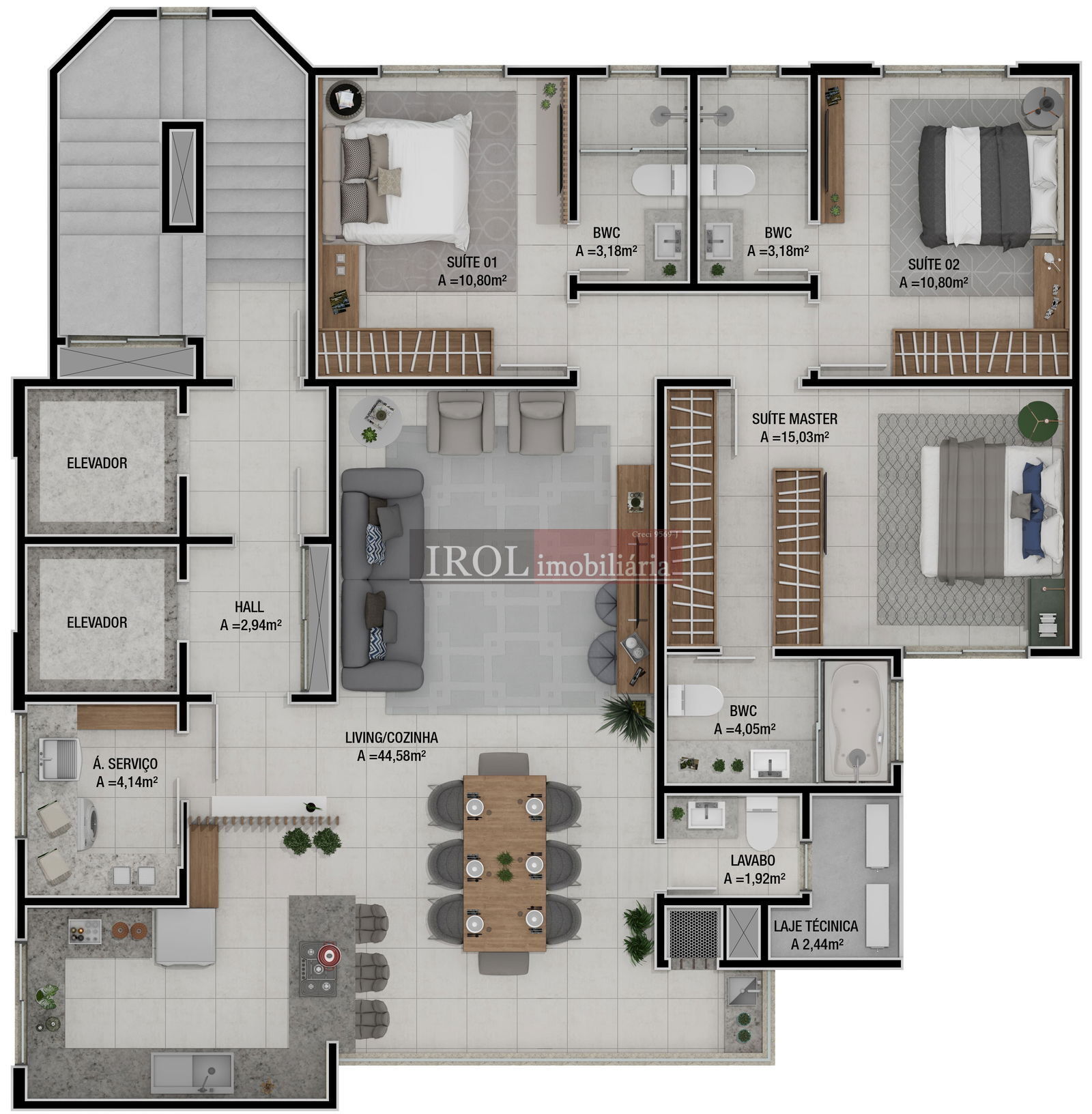 Apartamento à venda com 3 quartos, 121m² - Foto 8